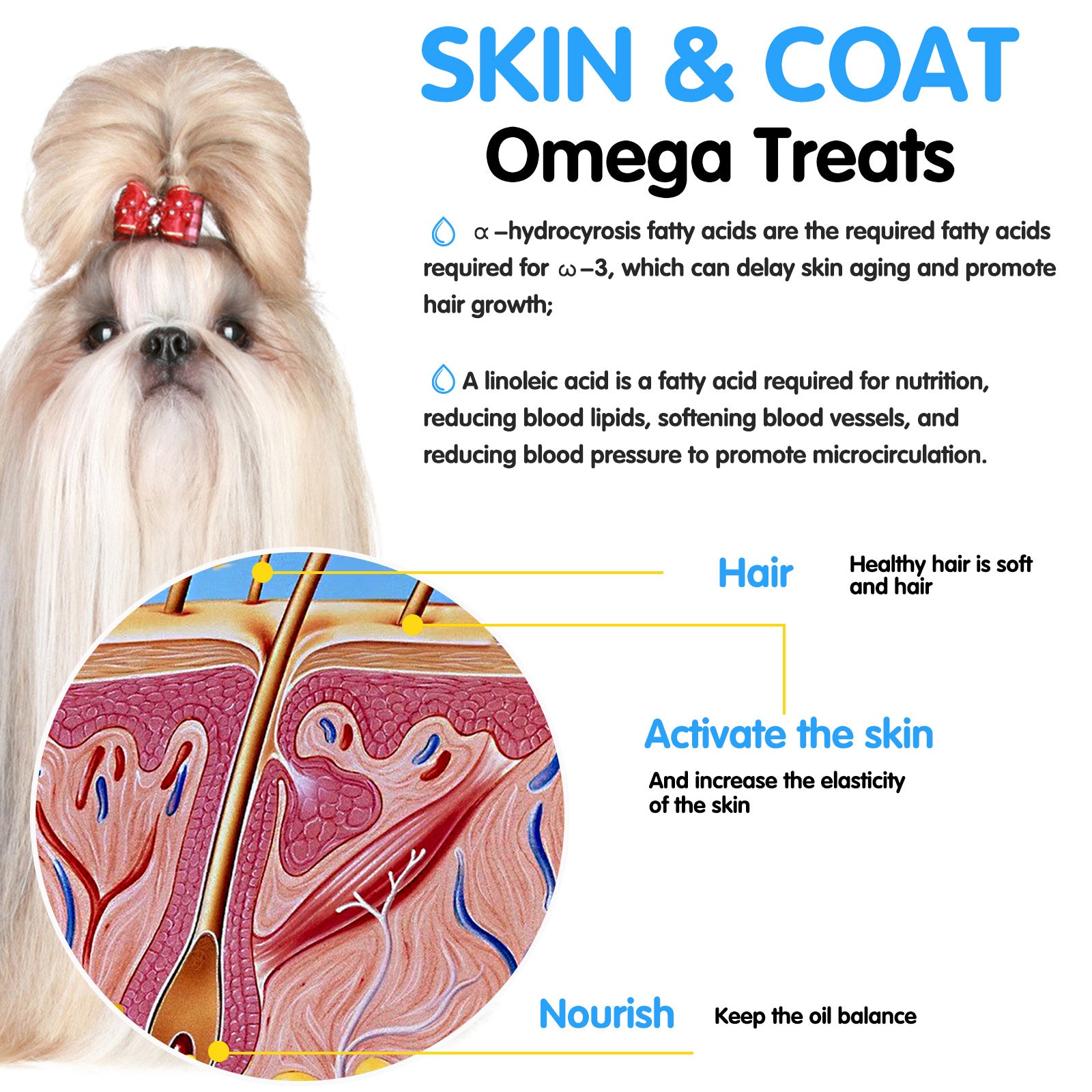 Worafy Skin & Coat Omega Treats For Dogs