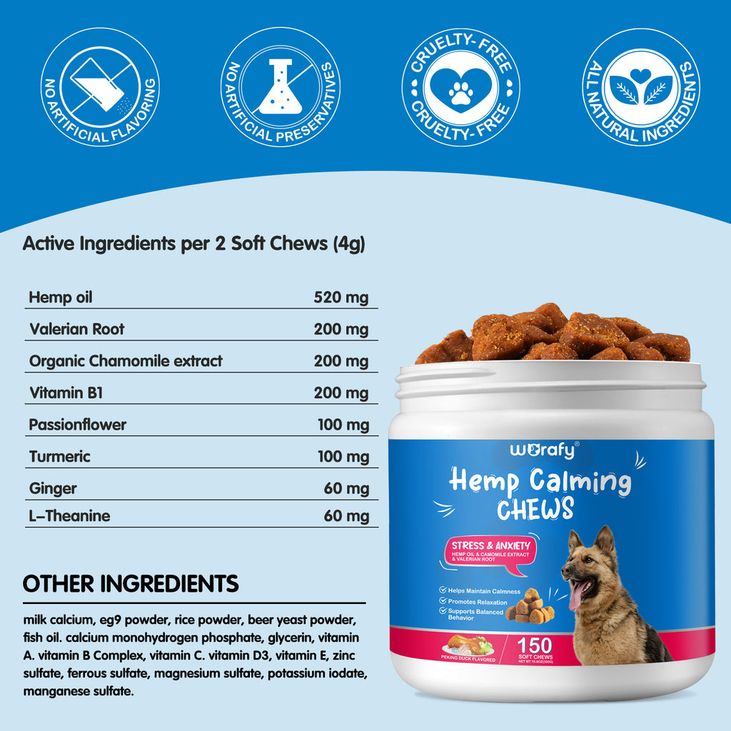 Worafy Hemp Calming Chews For Dogs/PEKING DUCK