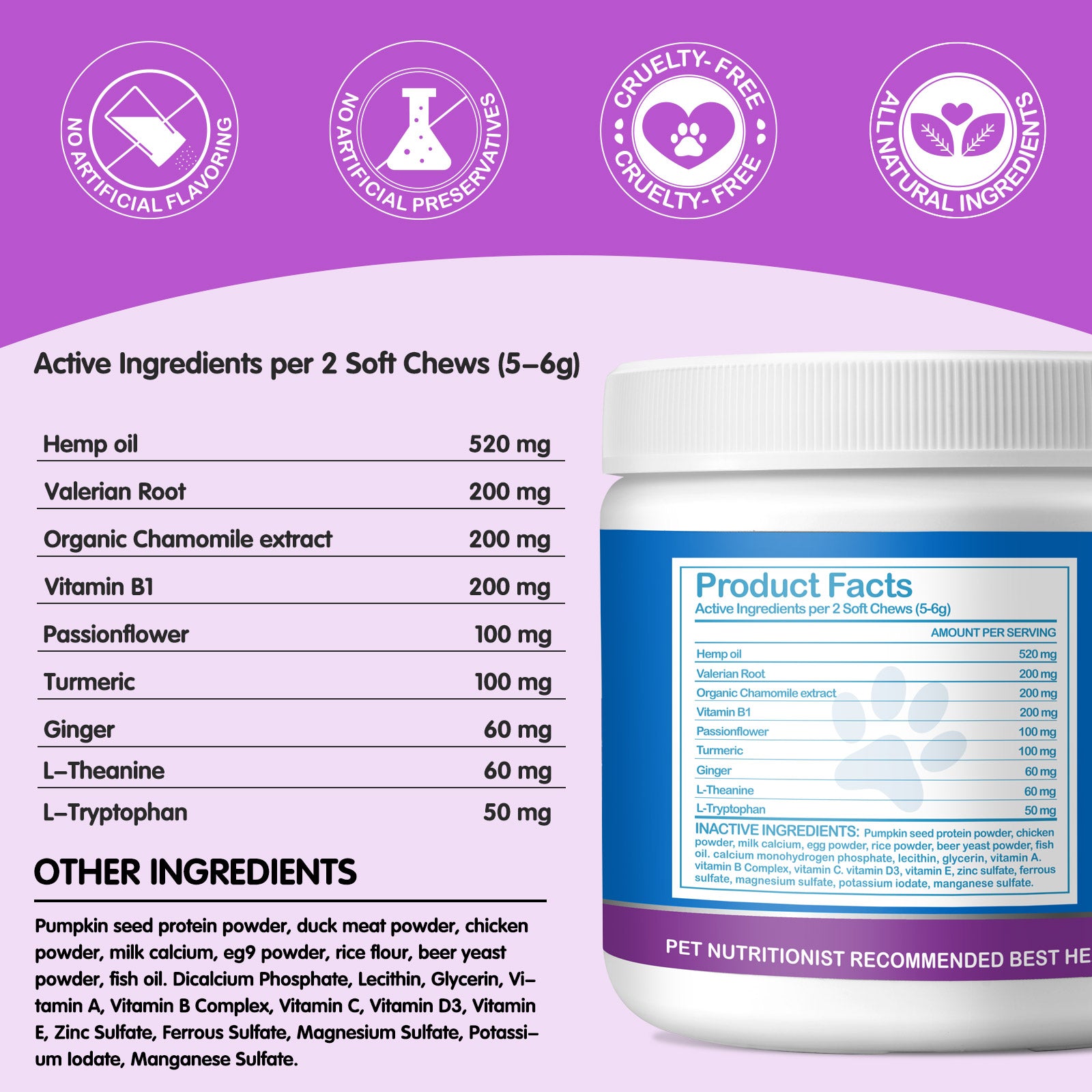 Worafy Hemp Calming Chews For Dogs/CHICKEN