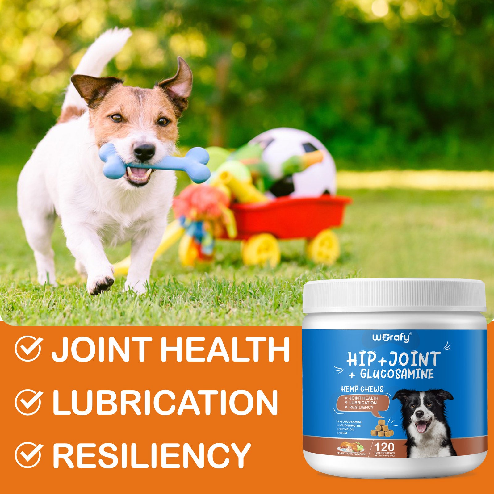 Worafy Hip + Joint + Glucosamine Hemp Chews For Dogs