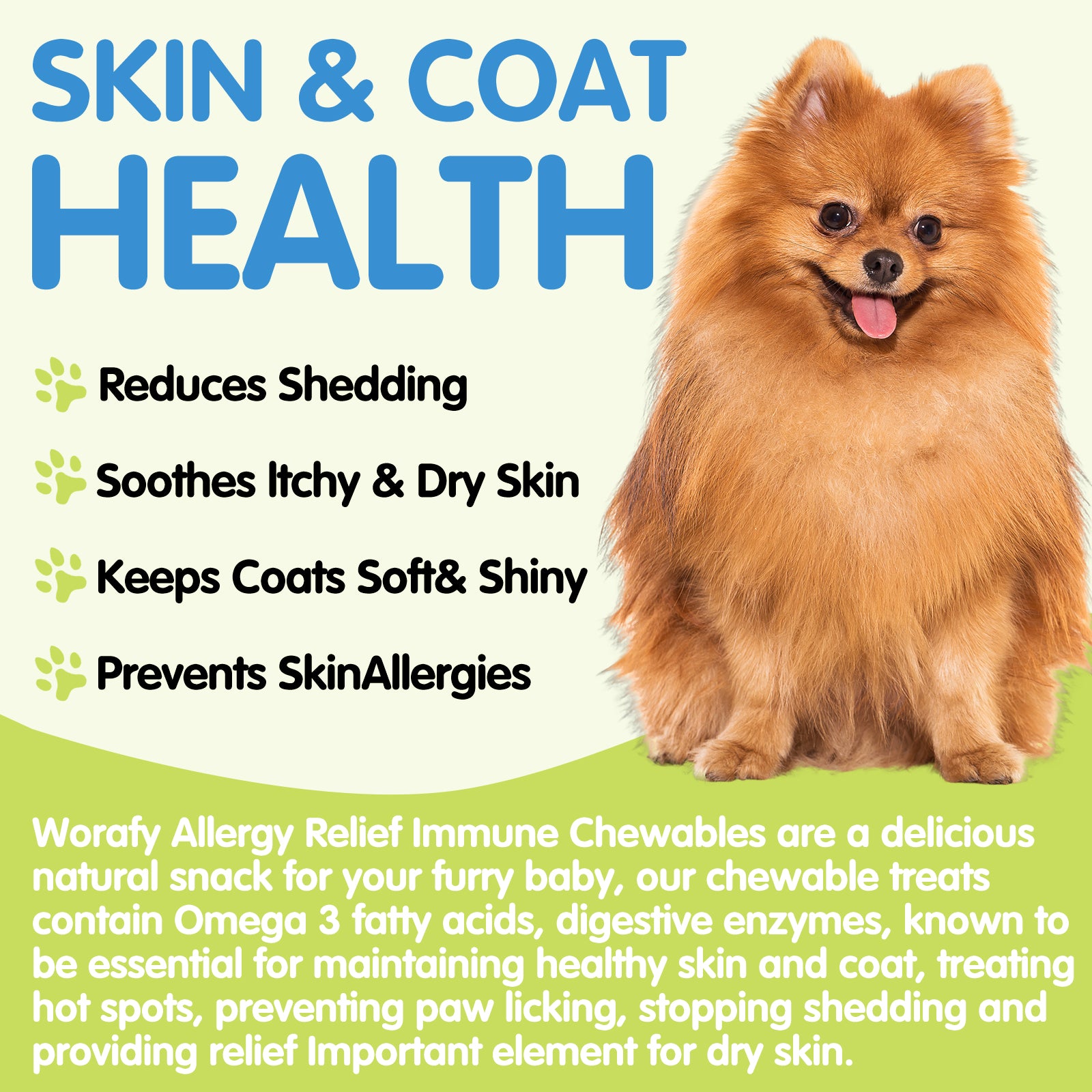 Worafy Allergy Relief Immune Chews for Dogs