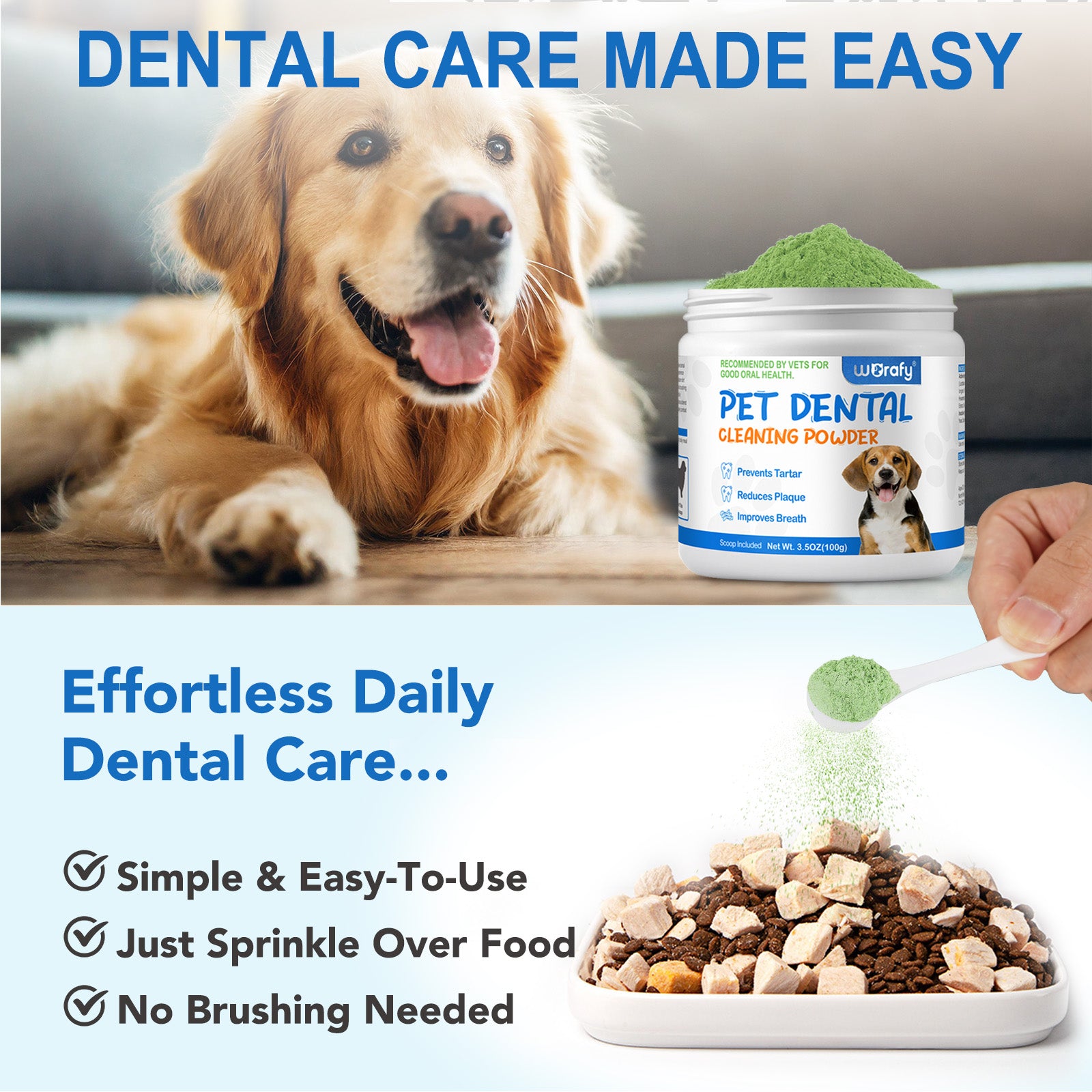 Worafy Pet Dental Cleaning Powder 100g