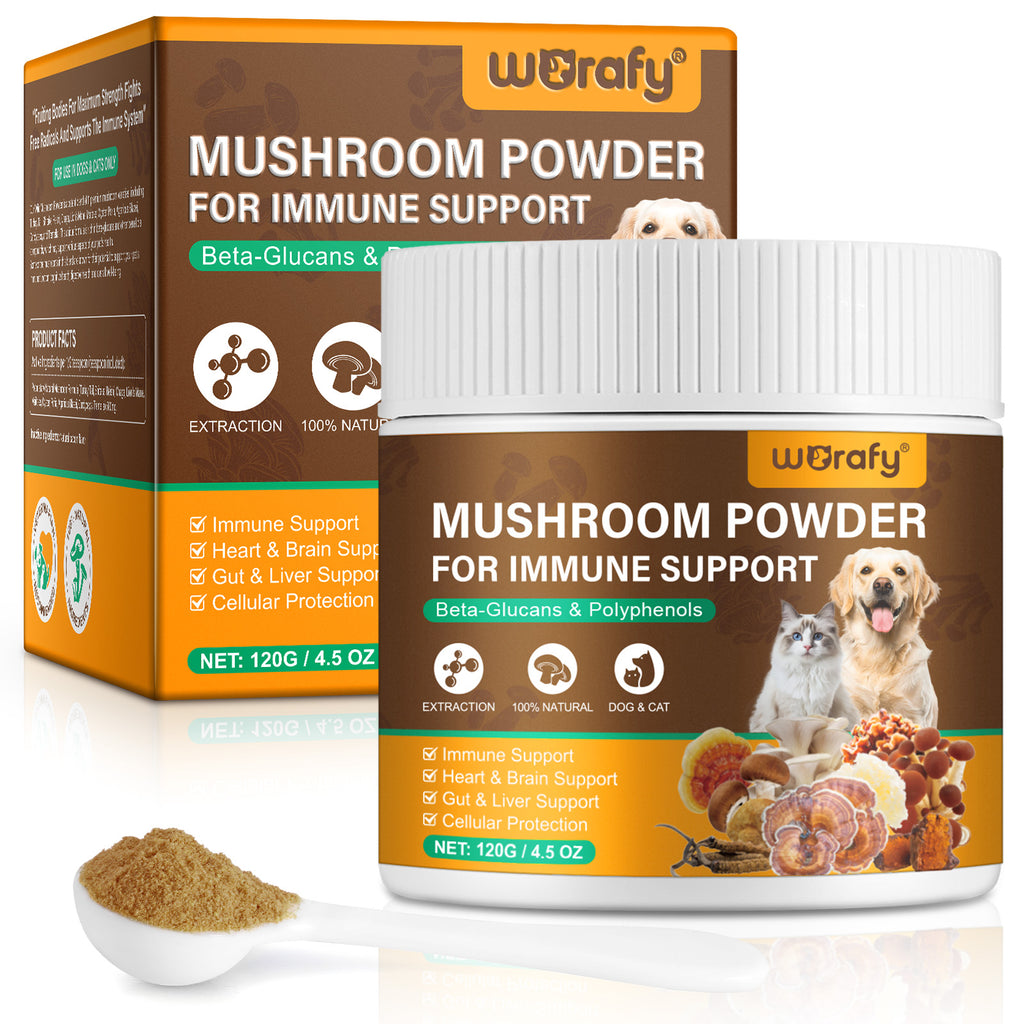 Worafy Mushroom Powder Dor Immune Support Beta-Glucans and Polyphenols 120g