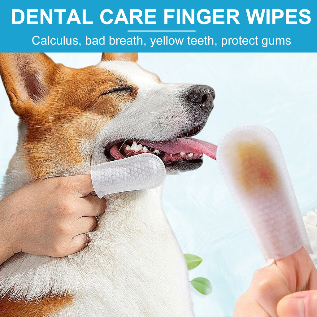 Worafy Dental Care Finger Wipes For Dogs and Cats 50 Wipes
