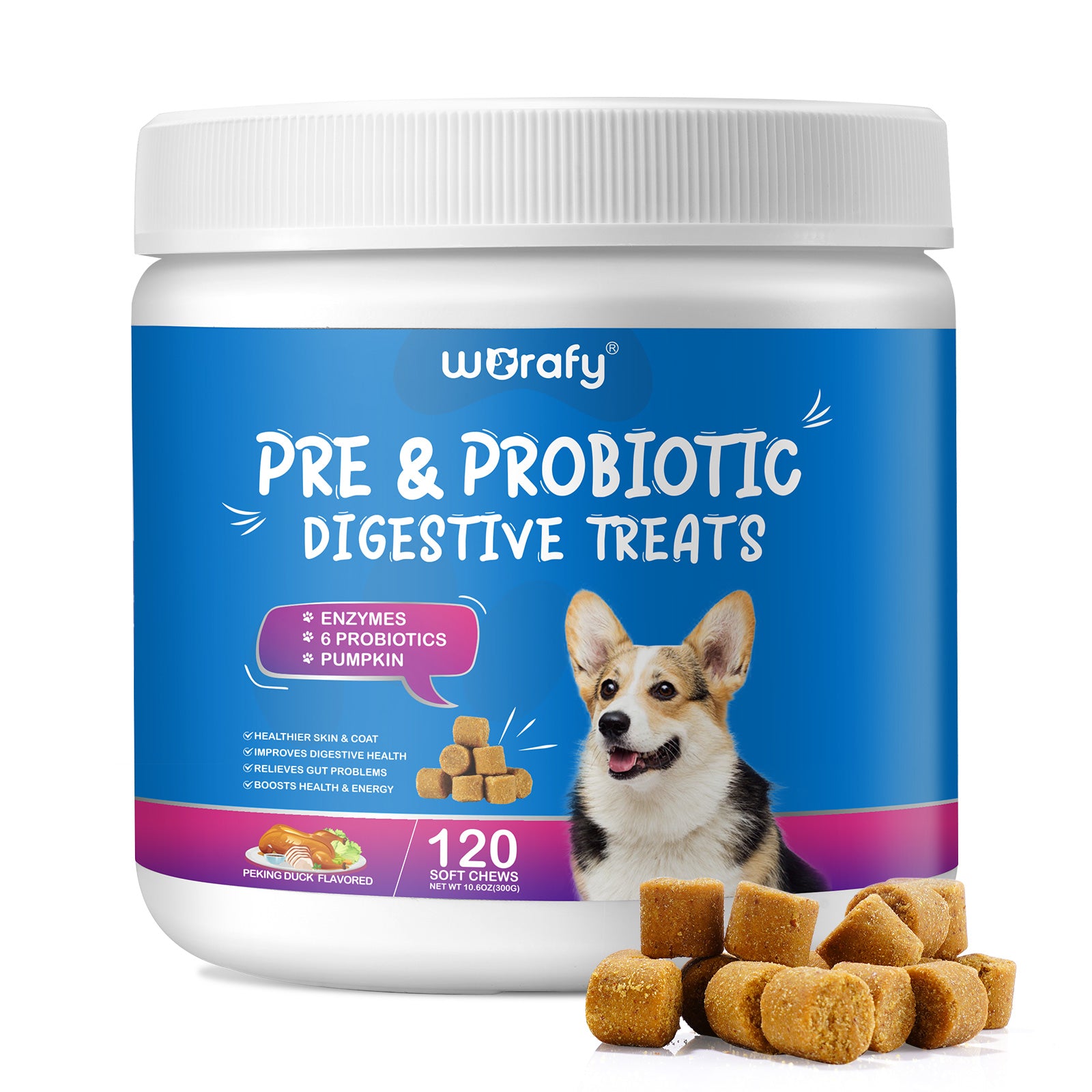 Worafy Pre & Probiotic Digestive Treats For Dogs
