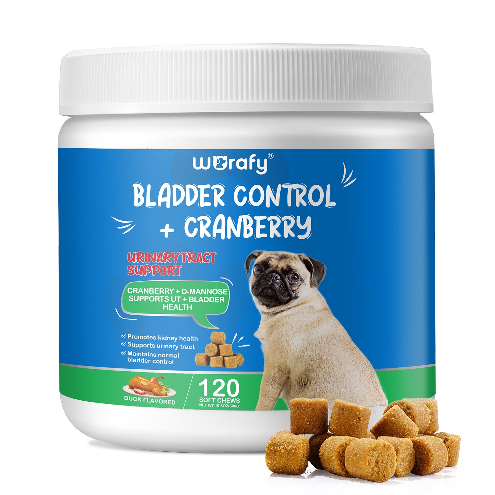 Worafy Bladder Control & Cranberry Chews For Dogs