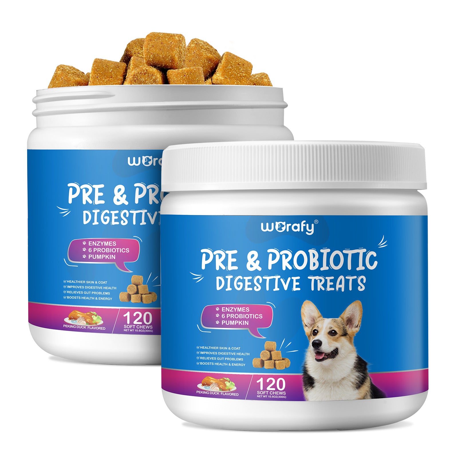 Worafy Pre & Probiotic Digestive Treats For Dogs