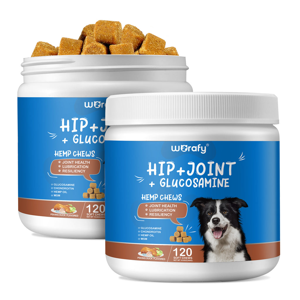 Worafy Hip + Joint + Glucosamine Hemp Chews For Dogs