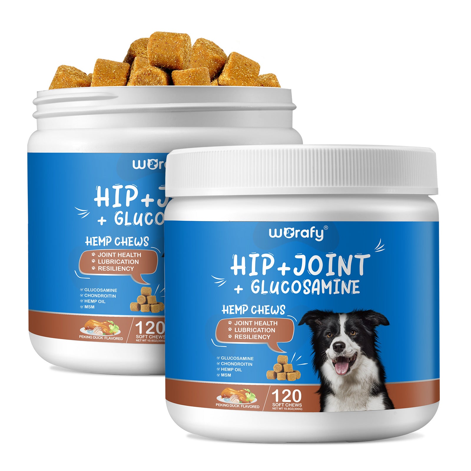 Worafy Hip + Joint + Glucosamine Hemp Chews For Dogs