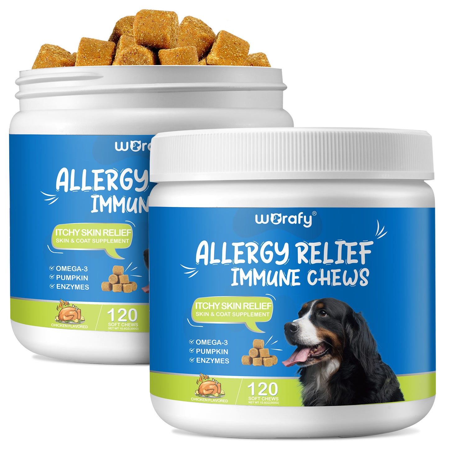 Worafy Allergy Relief Immune Chews for Dogs