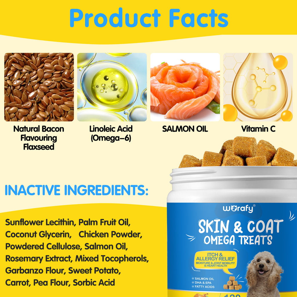 Worafy Skin & Coat Omega Treats For Dogs