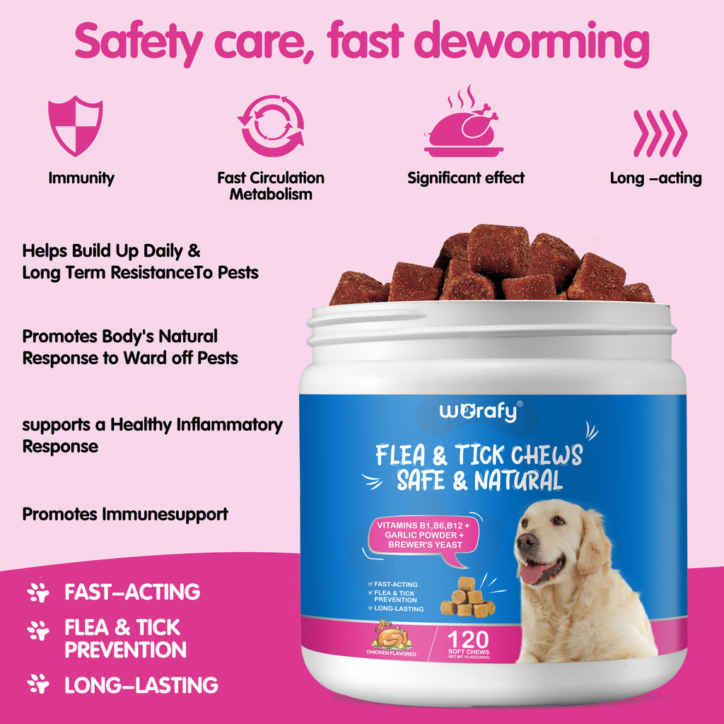 Worafy Flea & Tick Chews For Dogs