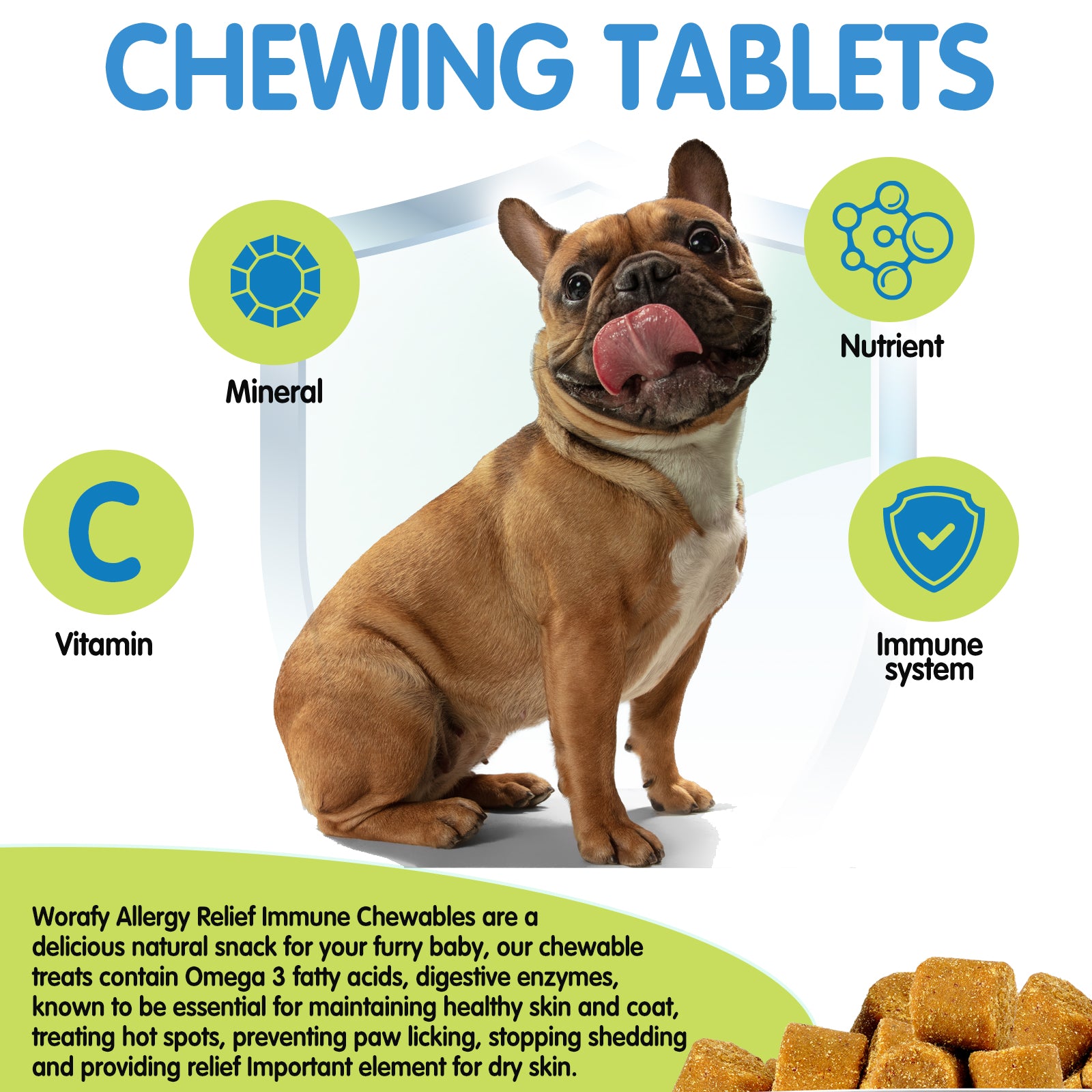 Worafy Allergy Relief Immune Chews for Dogs