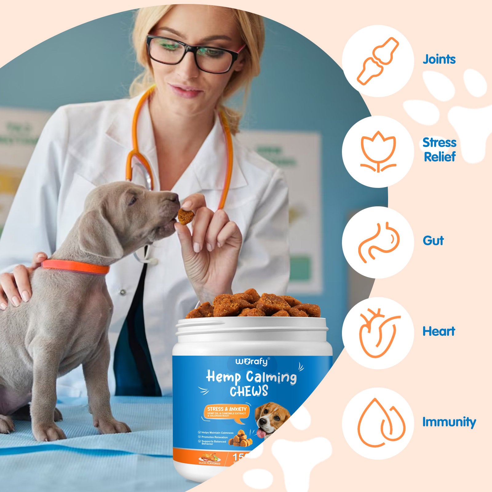 Worafy Hemp Calming Chews For Dogs/DUCK