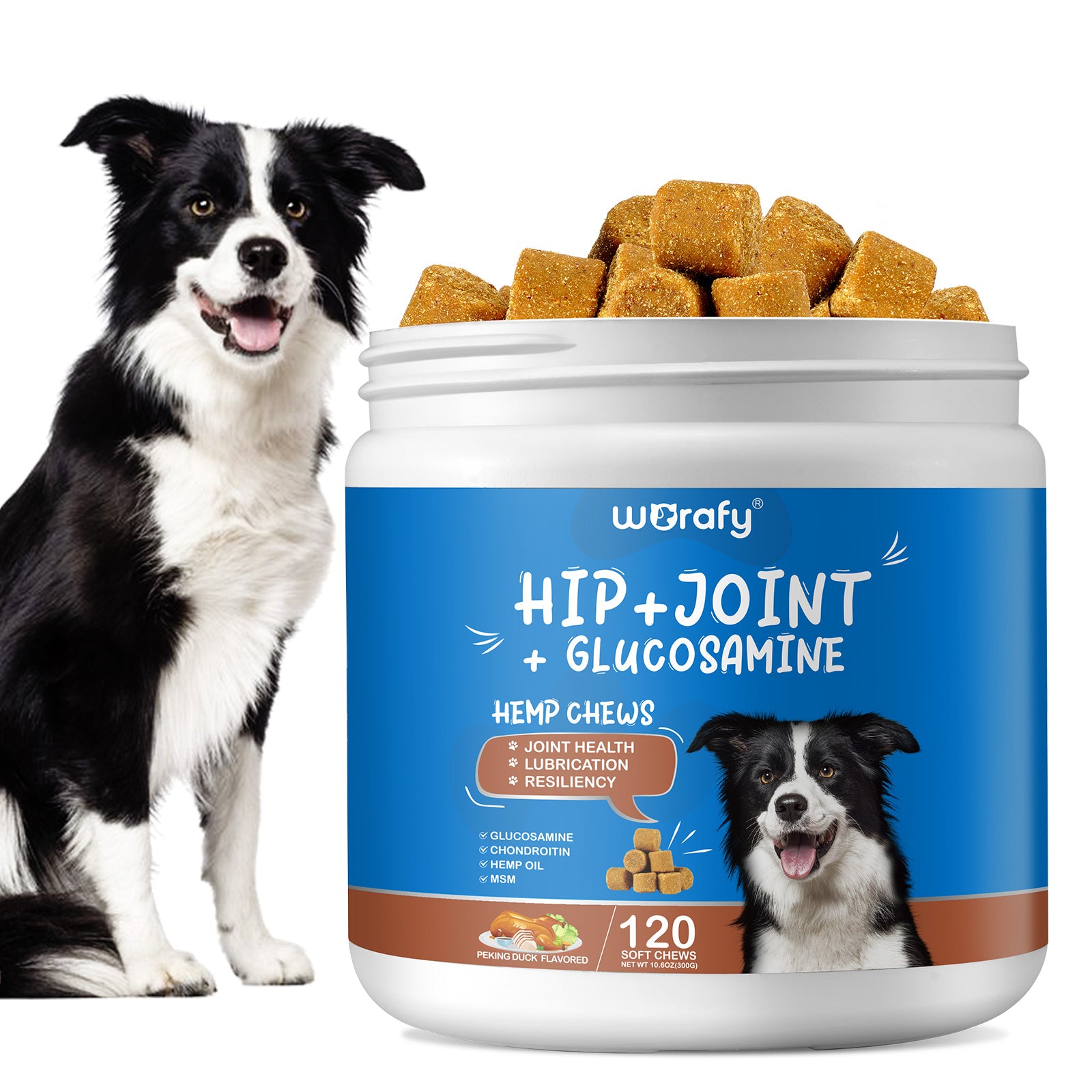 Worafy Hip + Joint + Glucosamine Hemp Chews For Dogs