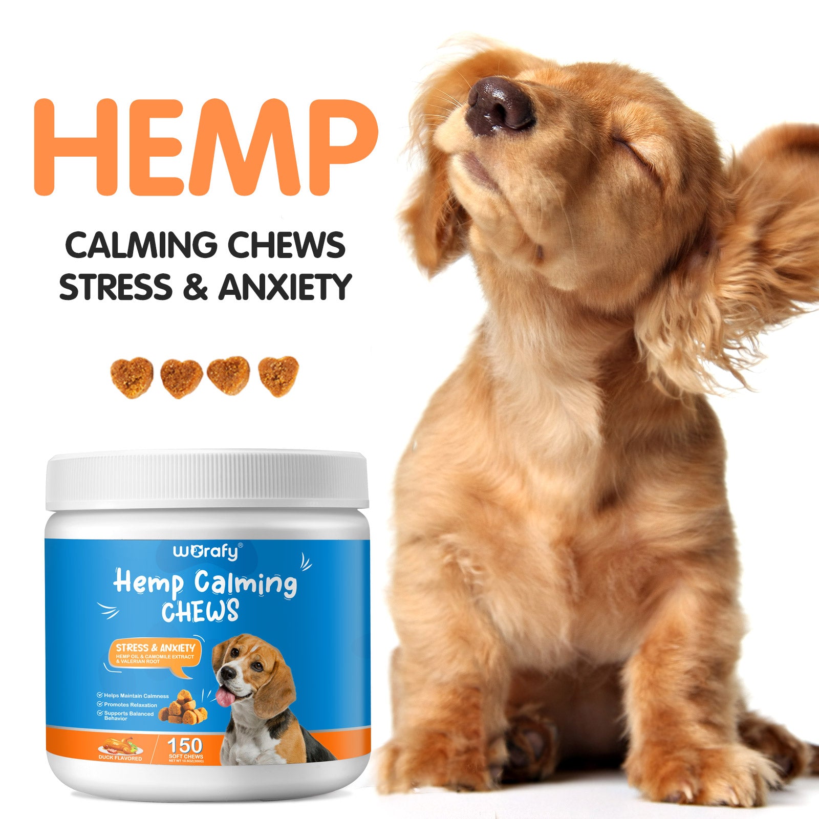 Worafy Hemp Calming Chews For Dogs/DUCK