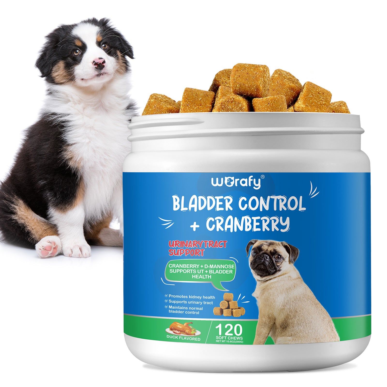Worafy Bladder Control & Cranberry Chews For Dogs