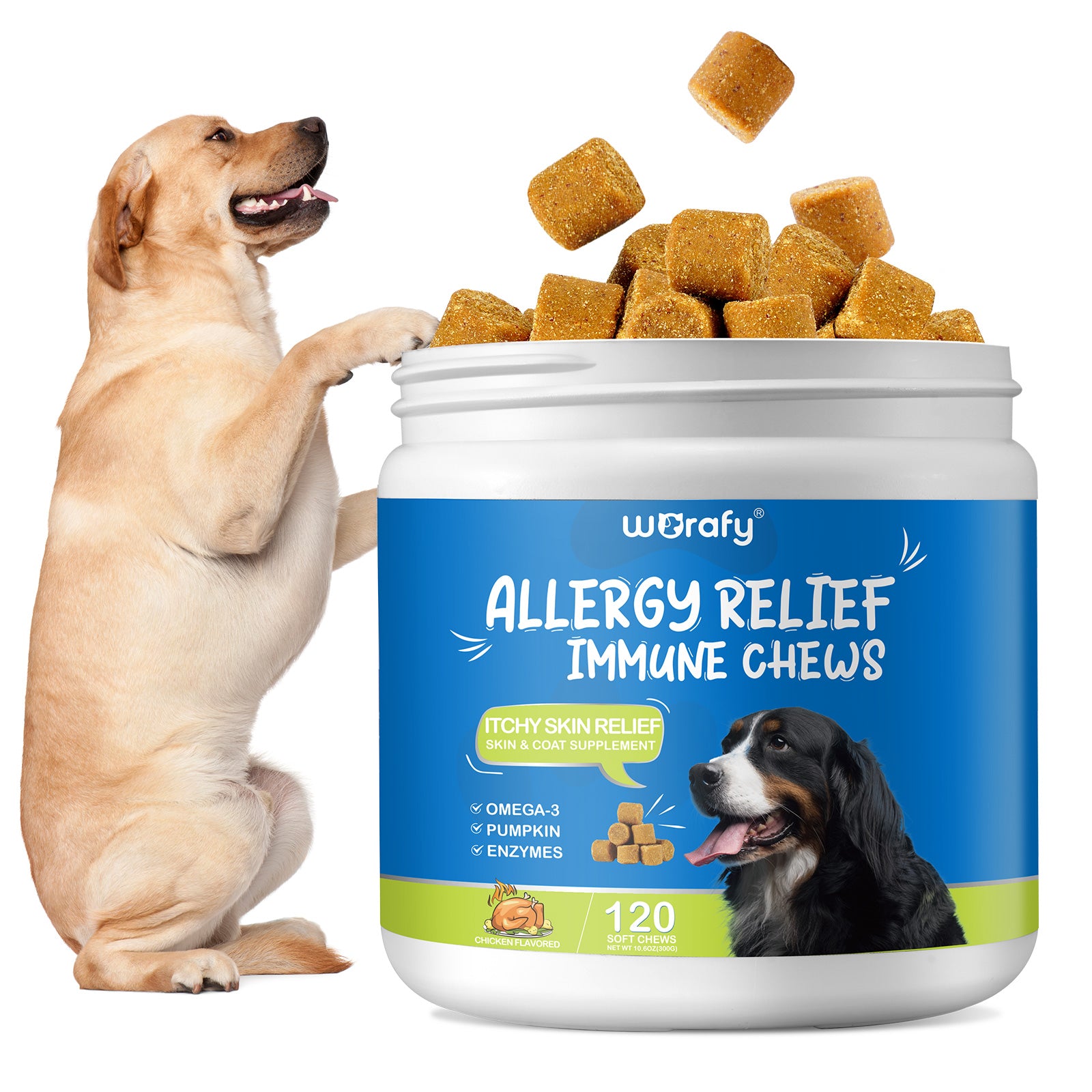 Worafy Allergy Relief Immune Chews for Dogs