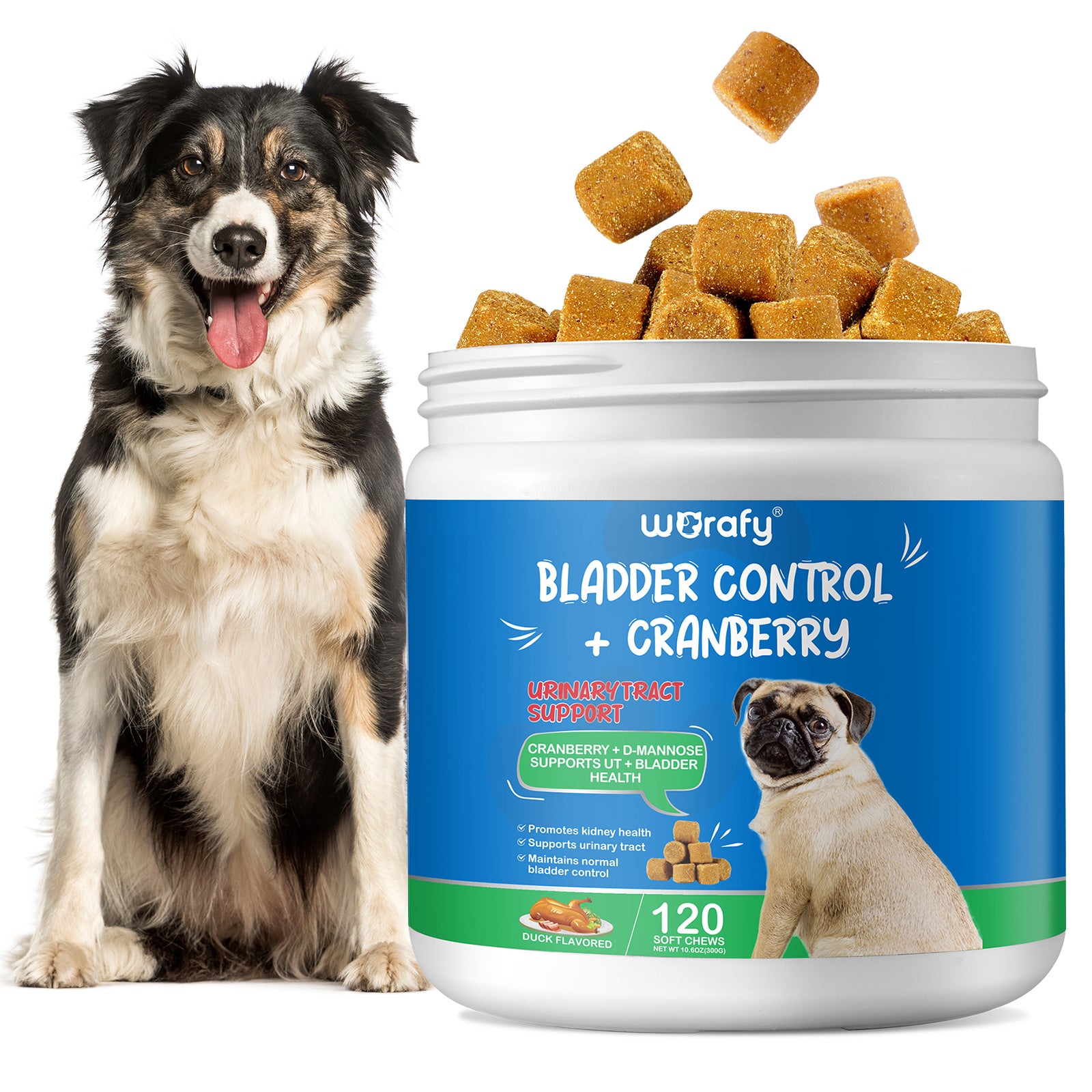 Worafy Bladder Control & Cranberry Chews For Dogs