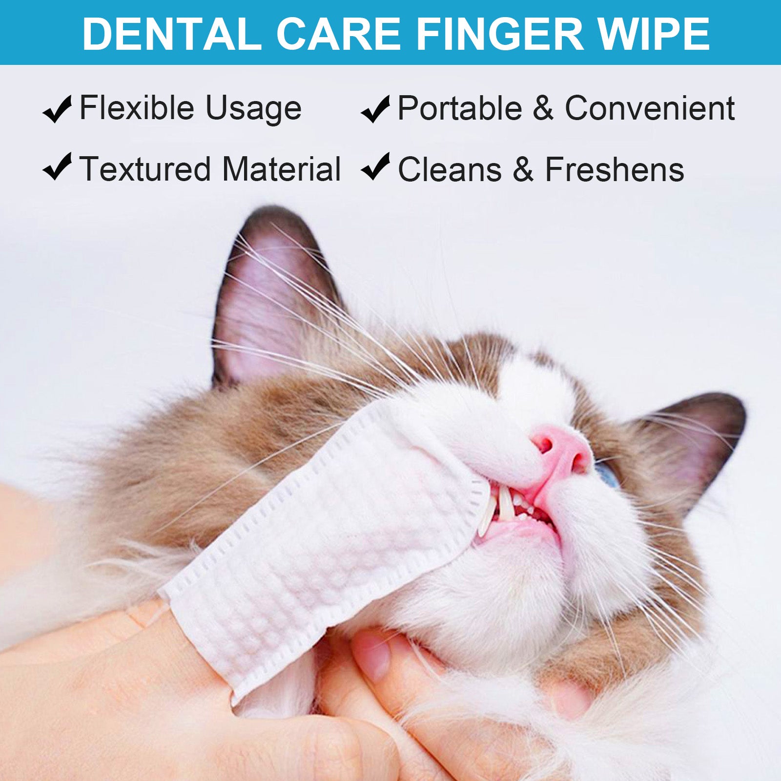 Worafy Dental Care Finger Wipes For Dogs and Cats 50 Wipes