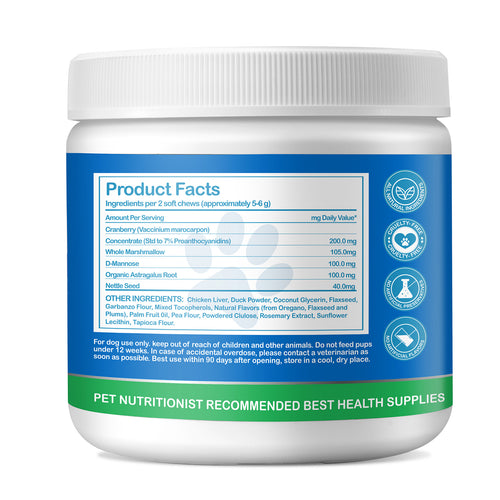 Worafy Bladder Control & Cranberry Chews For Dogs