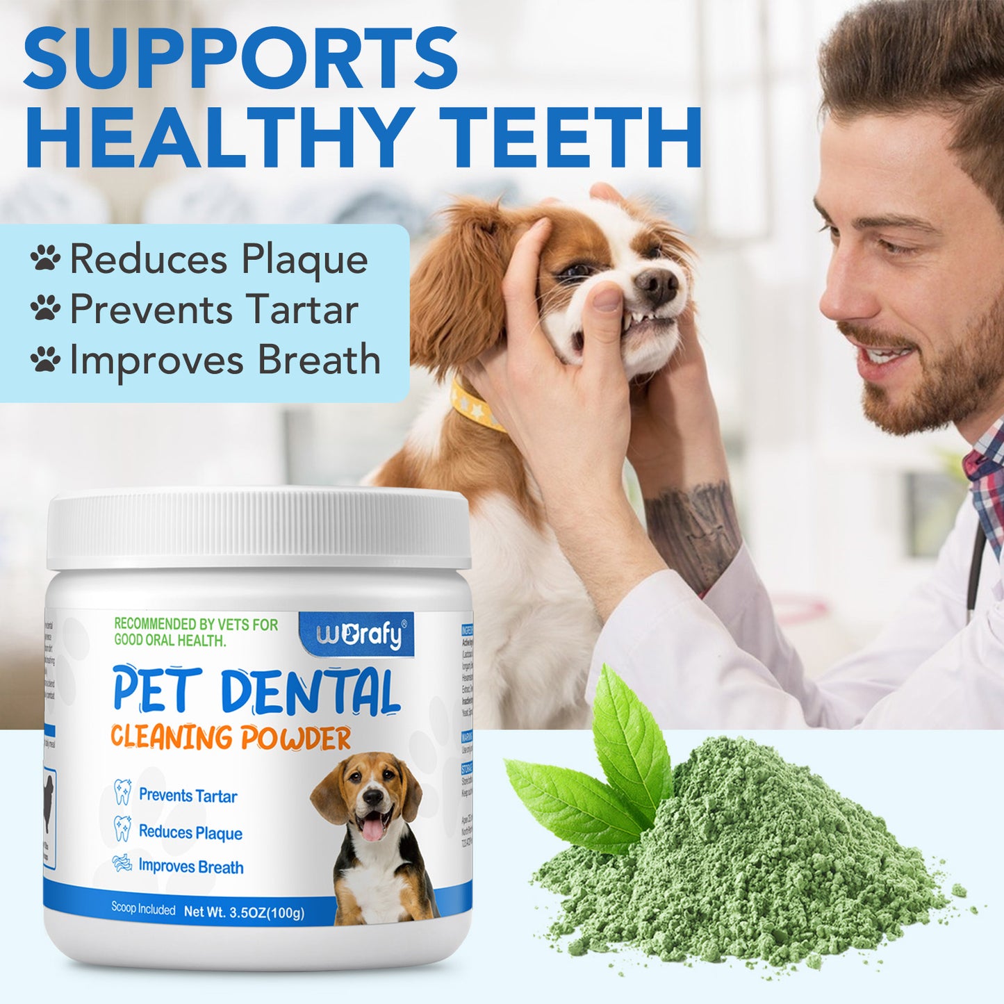 Worafy Pet Dental Cleaning Powder 100g