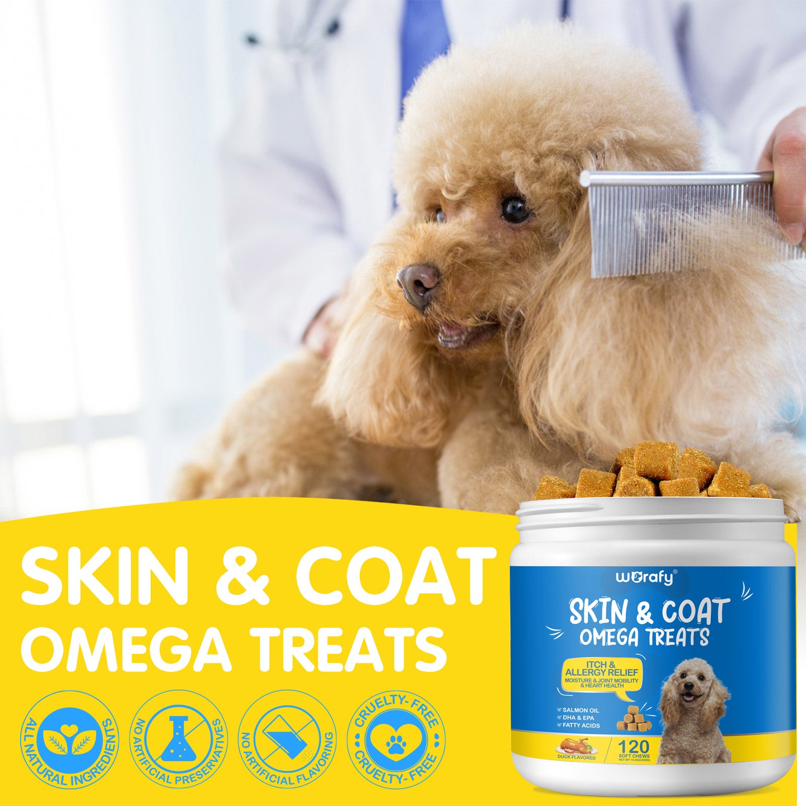 Worafy Skin & Coat Omega Treats For Dogs