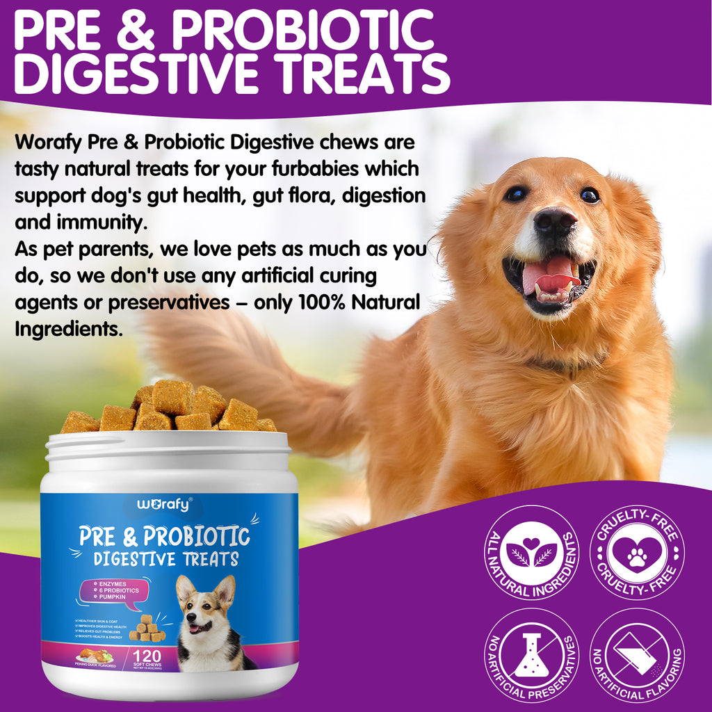 Worafy Pre & Probiotic Digestive Treats For Dogs
