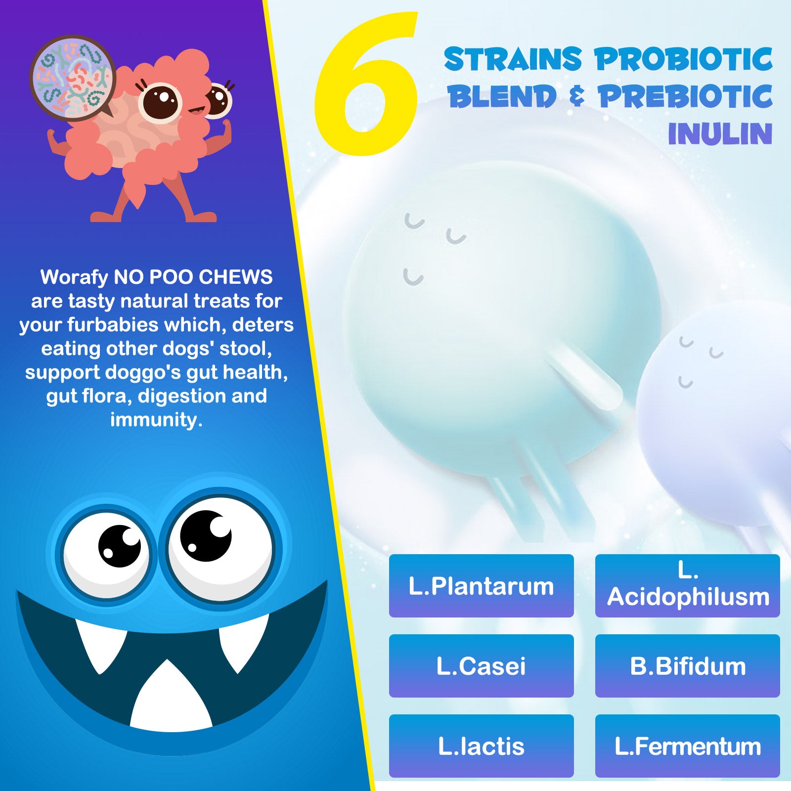 Worafy No Poo Immune Chews For Dogs